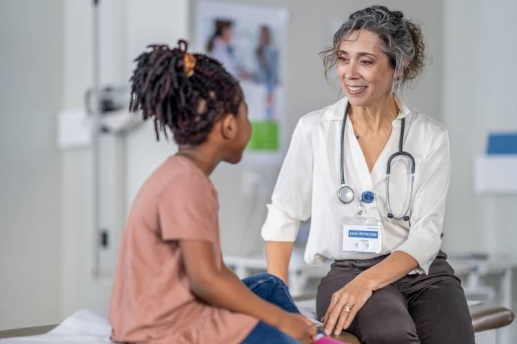 doctor and child talking